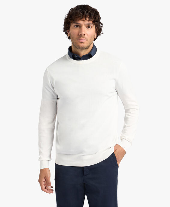 Brooks Brothers Pull en coton blanc Blanc KNCRN008COPCO002WHITP001