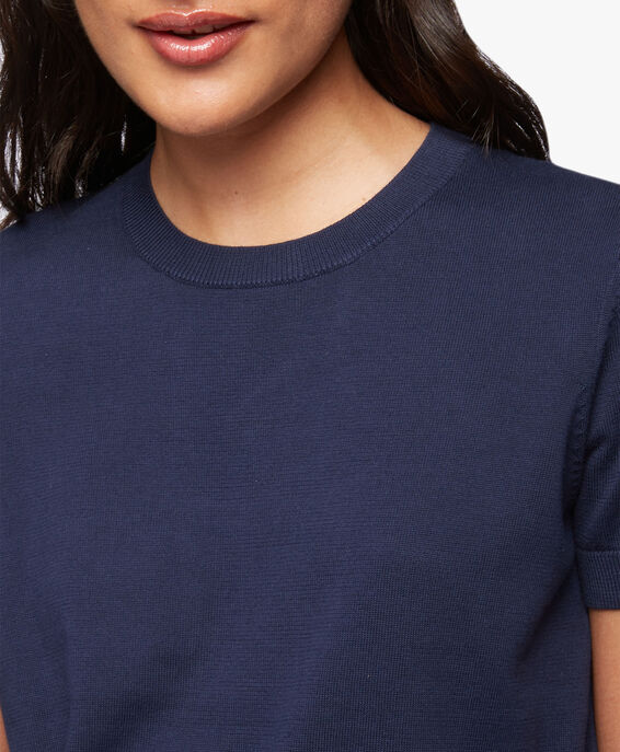 Supima Cotton Short Sleeve Sweater in Navy for Women | Brooks Brothers® UK