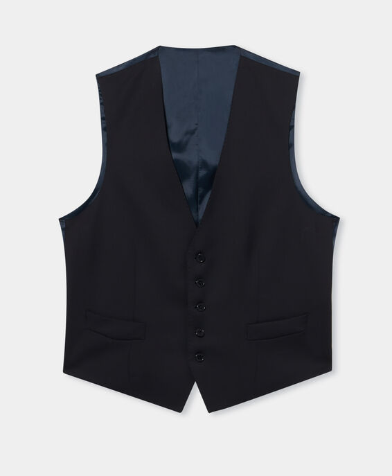 Brooks Brothers Virgin Wool Vest Navy VTREG001WVPWV003NAVYP001