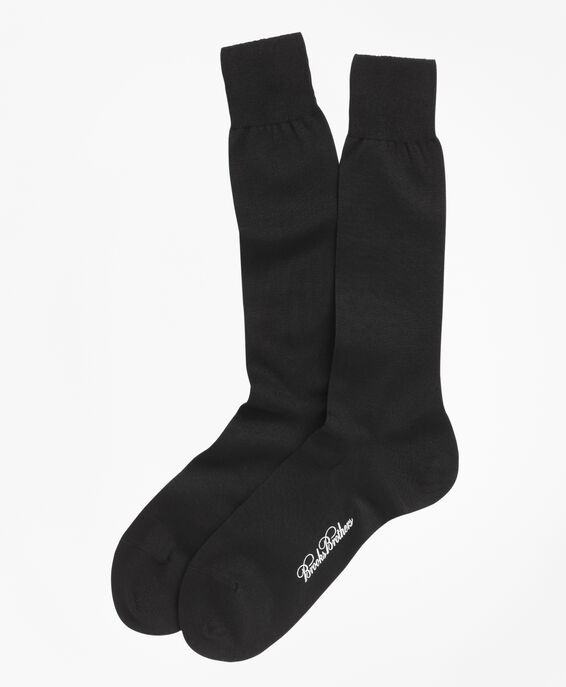 Brooks Brothers Classic Cotton Blend Socks Black 1000003101US100007509