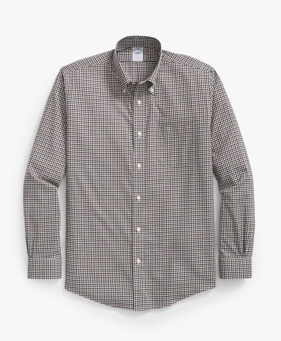 Brooks Brothers Camisa de corte slim non-iron en Oxford Supima elástico con cuello button down Gris 1000102159US100215838