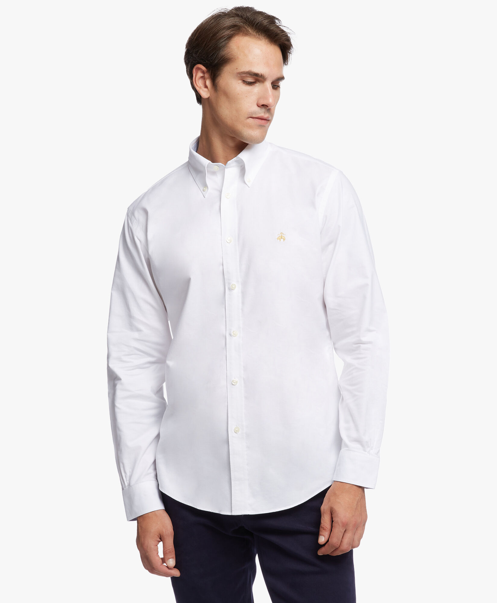 Regent Regular-fit Non-iron Sport Shirt, Oxford Stretch, Button-Down Collar  in White for Men | Brooks Brothers® UK