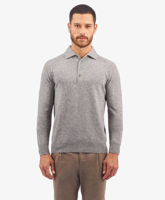 Brooks Brothers Light Grey Wool Cashmere Blend Sweater Light Grey KNPOL003WOBWS003LTGRP001