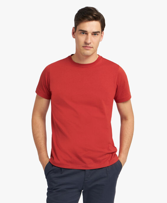 Brooks Brothers Red Cotton Crewneck T-shirt Red KNTSH003COPCO001REDPL001