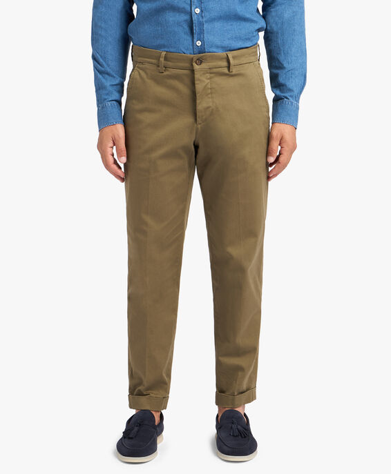 Brooks Brothers Military Relaxed Fit Double Twisted Cotton Chinos Military CPCHI038COBSP002MILIP001