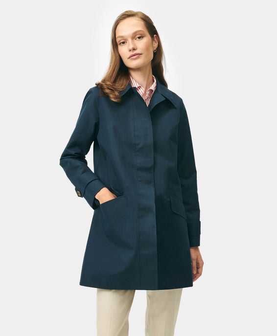 Brooks Brothers Retro-Inspired Twill Rain Coat Navy 1000101211US100214287