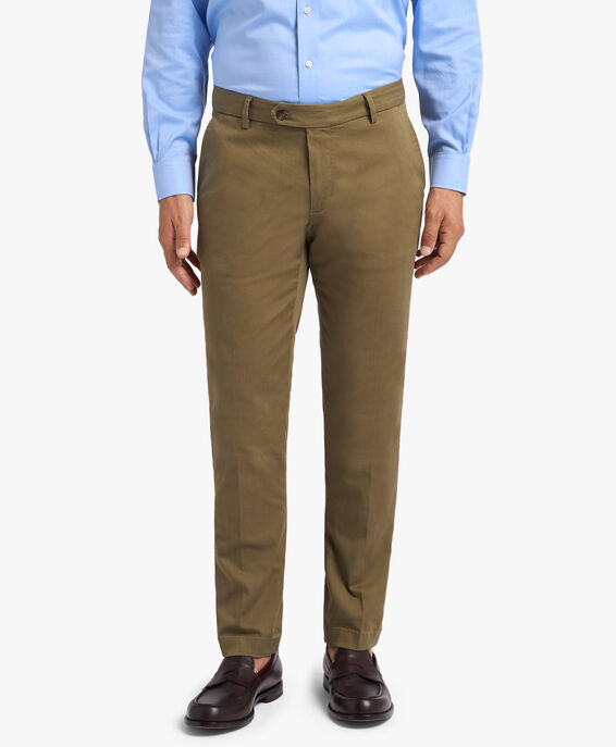 Brooks Brothers Dark Military Slim Fit Double Twisted Cotton Chinos Military CPCHI028COBSP002MILIP001
