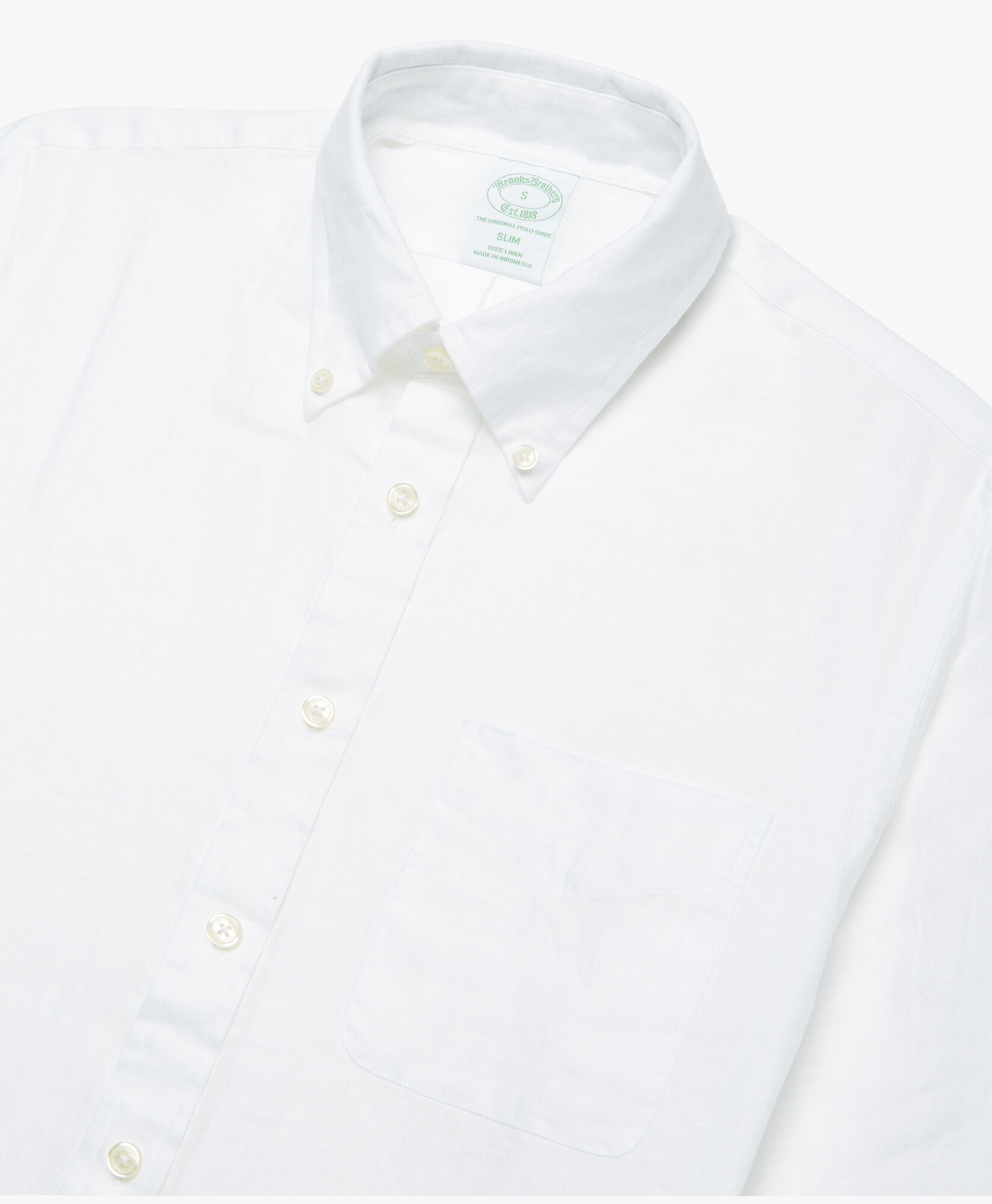 White Slim Fit Irish Linen Sport Shirt