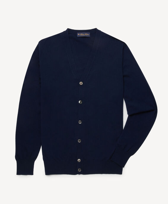 Brooks Brothers Cardigan en laine Mérinos Bleu marine KNCAR001WOPWO002NAVYP001